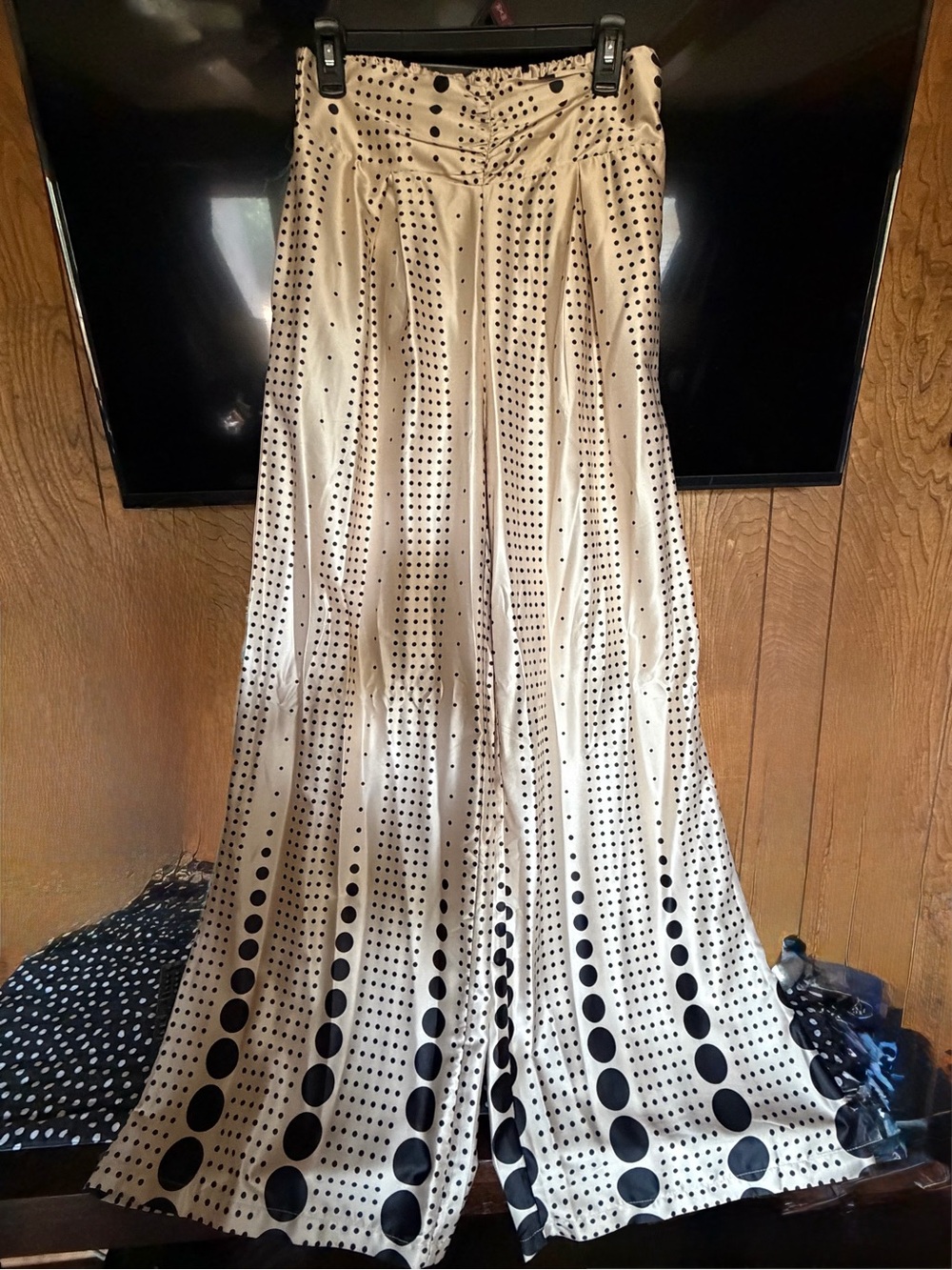 Polka Dot Maxi Skirt in Cream and Black